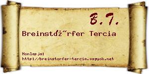 Breinstörfer Tercia névjegykártya